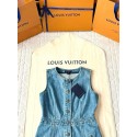 LV 25SS Nautical Collection Women's Collarless Denim Dress LV 25SS Nautical Collection Women's Collarless Denim Dress