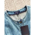 LV 25SS Nautical Collection Women's Collarless Denim Dress LV 25SS Nautical Collection Women's Collarless Denim Dress