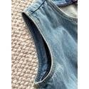 LV 25SS Nautical Collection Women's Collarless Denim Dress LV 25SS Nautical Collection Women's Collarless Denim Dress