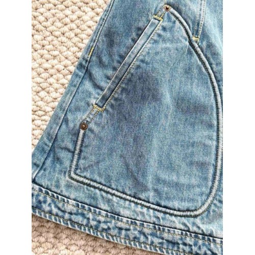 LV 25SS Nautical Collection Women's Collarless Denim Dress LV 25SS Nautical Collection Women's Collarless Denim Dress