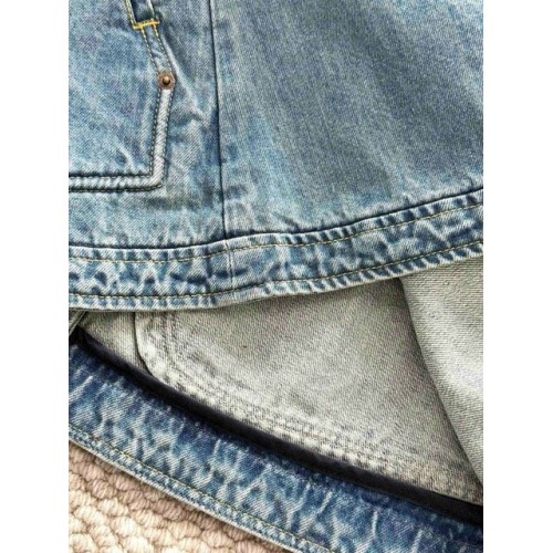 LV 25SS Nautical Collection Women's Collarless Denim Dress LV 25SS Nautical Collection Women's Collarless Denim Dress
