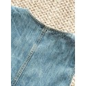 LV 25SS Nautical Collection Women's Collarless Denim Dress LV 25SS Nautical Collection Women's Collarless Denim Dress