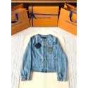 LV 25SS Nautical Series Women's Collarless Denim Long Sleeve LV 25SS Nautical Series Women's Collarless Denim Long Sleeve
