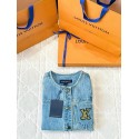 LV 25SS Nautical Series Women's Collarless Denim Long Sleeve LV 25SS Nautical Series Women's Collarless Denim Long Sleeve