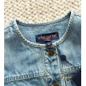 LV 25SS Nautical Series Women's Collarless Denim Long Sleeve LV 25SS Nautical Series Women's Collarless Denim Long Sleeve