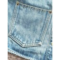 LV 25SS Nautical Series Women's Collarless Denim Long Sleeve LV 25SS Nautical Series Women's Collarless Denim Long Sleeve