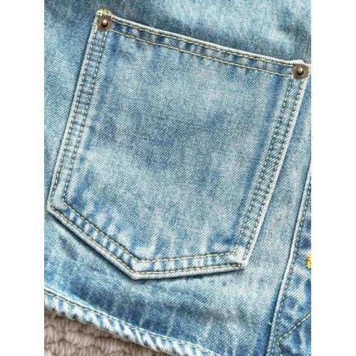 LV 25SS Nautical Series Women's Collarless Denim Long Sleeve LV 25SS Nautical Series Women's Collarless Denim Long Sleeve