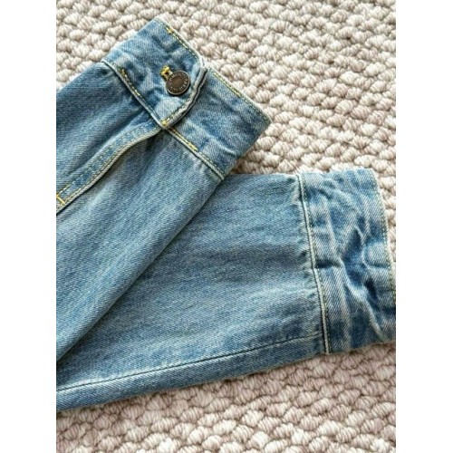 LV 25SS Nautical Series Women's Collarless Denim Long Sleeve LV 25SS Nautical Series Women's Collarless Denim Long Sleeve