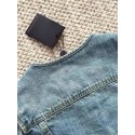 LV 25SS Nautical Series Women's Collarless Denim Long Sleeve LV 25SS Nautical Series Women's Collarless Denim Long Sleeve