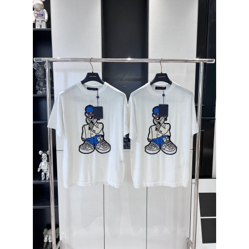 LV Cartoon Character Knitted Short Sleeve - White