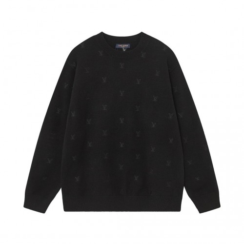 LV Classic Letter Jacquard Sweater - Black