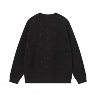 LV Classic Letter Jacquard Sweater - Black