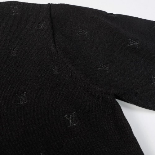 LV Classic Letter Jacquard Sweater - Black