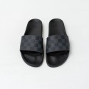 LV Damier Men's Pool Slides - Dark Grey