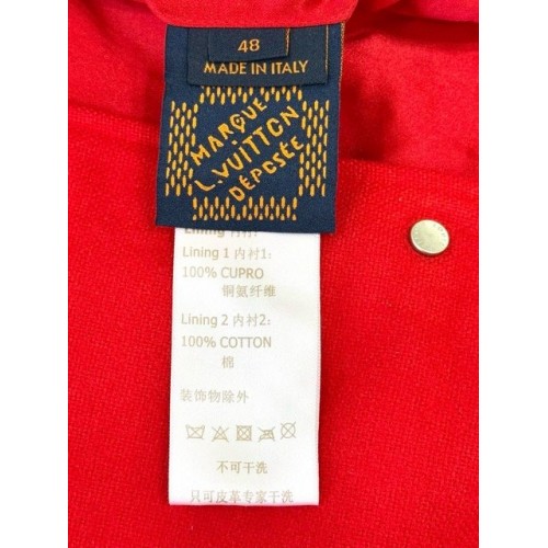LV Early Spring New Diamond Red Baseball Jacket - RED LV Early Spring New Diamond Red Baseball Jacket - RED