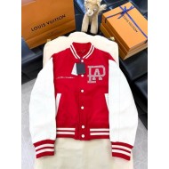 LV Early Spring New Diamond Red Baseball Jacket - RED