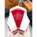 LV Early Spring New Diamond Red Baseball Jacket - RED LV Early Spring New Diamond Red Baseball Jacket - RED