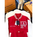 LV Early Spring New Diamond Red Baseball Jacket - RED LV Early Spring New Diamond Red Baseball Jacket - RED