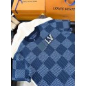 LV Early Spring New Plaid Diamond Knitted Short Sleeve LV Early Spring New Plaid Diamond Knitted Short Sleeve