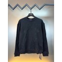 LV Embroidered Cotton Jersey Crewneck - Black