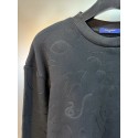 LV Embroidered Cotton Jersey Crewneck - Black