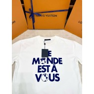 LV High-End Blue and White Printed Short Sleeves - White