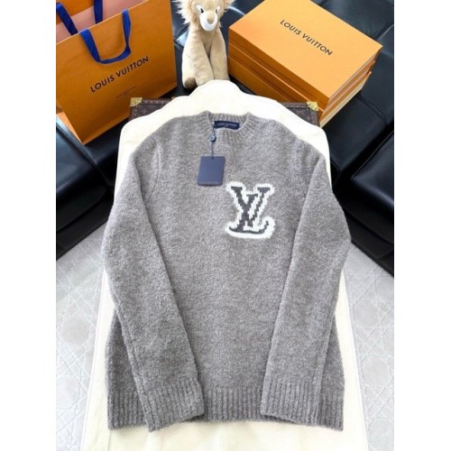 LV Logo Oatmeal Sweater - Grey