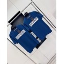 LV New Knitted Round Neck Short Sleeve - Blue