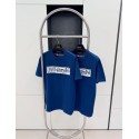 LV New Knitted Round Neck Short Sleeve - Blue