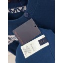 LV New Knitted Round Neck Short Sleeve - Blue