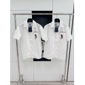 LV Rose Embroidered Short Sleeve Shirt - White