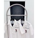 LV Rose Embroidered Short Sleeve Shirt - White
