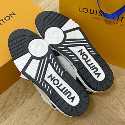 LV Trainer Velcro Strap Monogram Denim - Black White