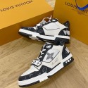 LV Trainer Velcro Strap Monogram Denim - Black White