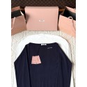 MIU MIU 2025SS One-Shoulder Knitted Long Sleeve - Dark Blue