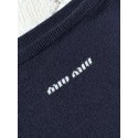 MIU MIU 2025SS One-Shoulder Knitted Long Sleeve - Dark Blue