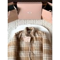 MIU MIU 2025SS Plaid Down Jacket - Brown MIU MIU 2025SS Plaid Down Jacket - Brown