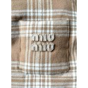 MIU MIU 2025SS Plaid Down Jacket - Brown MIU MIU 2025SS Plaid Down Jacket - Brown