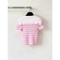MIU MIU 25SS Bowknot V-Neck Short Sleeve Polo - Pink with White MIU MIU 25SS Bowknot V-Neck Short Sleeve Polo - Pink with White