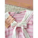 MIU MIU 25SS Bowknot V-Neck Short Sleeve Polo - Pink with White MIU MIU 25SS Bowknot V-Neck Short Sleeve Polo - Pink with White