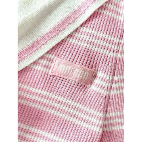 MIU MIU 25SS Bowknot V-Neck Short Sleeve Polo - Pink with White MIU MIU 25SS Bowknot V-Neck Short Sleeve Polo - Pink with White