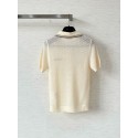 MIU MIU 25SS Preppy Small Logo Knit Polo - White with Black MIU MIU 25SS Preppy Small Logo Knit Polo - White with Black