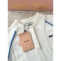 MIU MIU 25SS Preppy Small Logo Knit Polo - White with Blue MIU MIU 25SS Preppy Small Logo Knit Polo - White with Blue