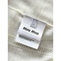 MIU MIU 25SS Preppy Small Logo Knit Polo - White with Blue MIU MIU 25SS Preppy Small Logo Knit Polo - White with Blue