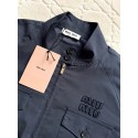 MIU MIU Panama Cotton Blouson Jacket With Pockets - Navy MIU MIU Panama Cotton Blouson Jacket With Pockets - Navy