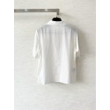 MIU MIU Short Sleeved Shirt with Collar - White MIU MIU Short Sleeved Shirt with Collar - White