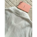 MIU MIU Short Sleeved Shirt with Collar - White MIU MIU Short Sleeved Shirt with Collar - White