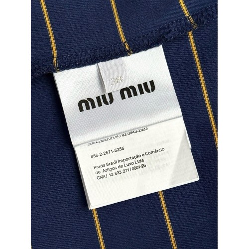 MIU MIU Striped Short Sleeves - Dark Blue MIU MIU Striped Short Sleeves - Dark Blue