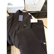 PRADA 2024FW Denim Triangle Logo Jeans
