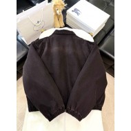 PRADA 2024FW Denim Triangle Logo Quilted Jacket